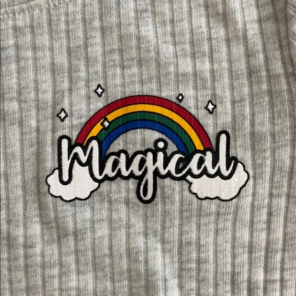 Justice Magical Rainbow Ribbed T-shirt